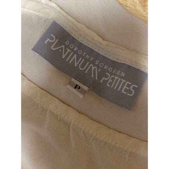 Dorothy Schoelen Cream Long Sleeve Boxy V Neck Pullover Crop Blouse Top Size XXS - Picture 4 of 4